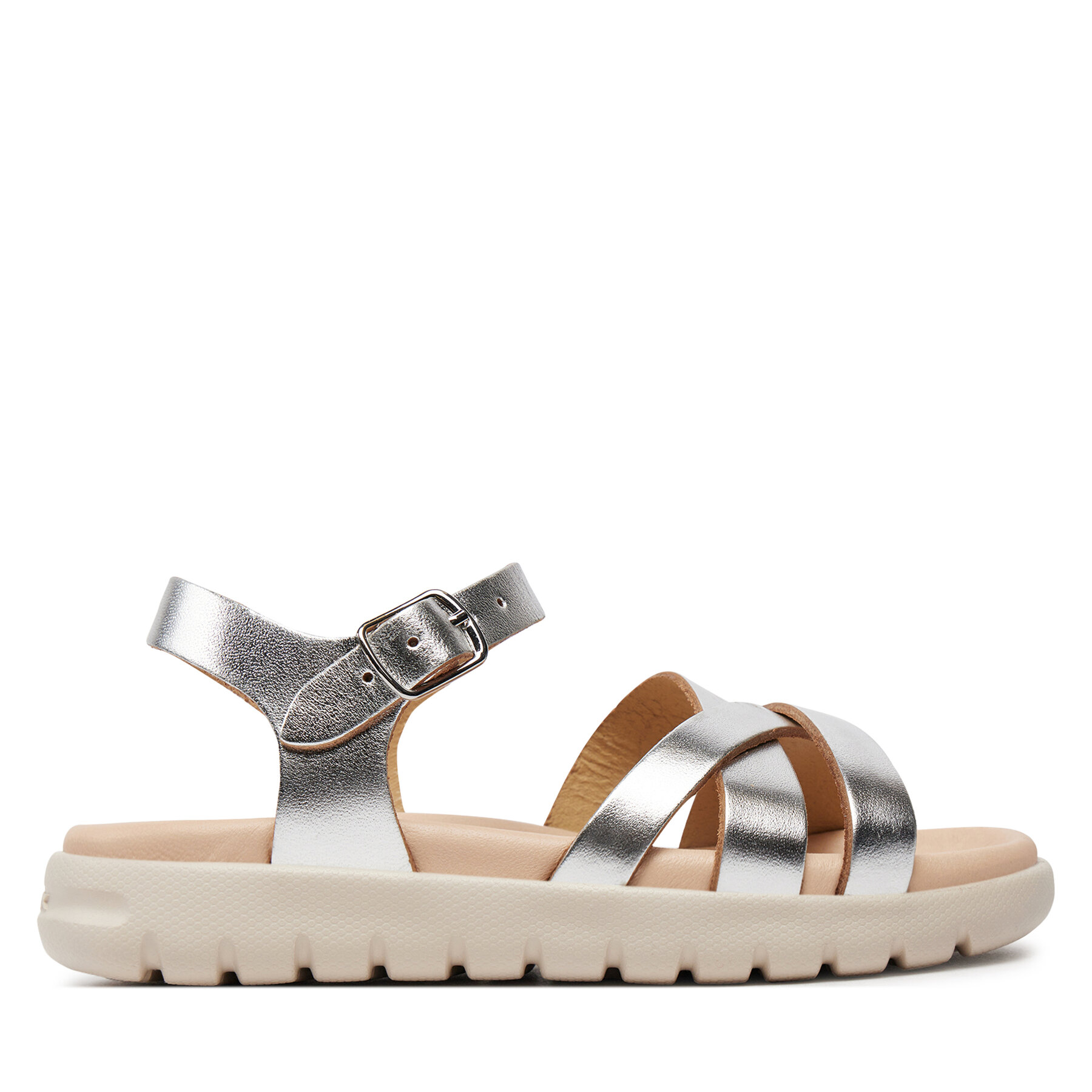 Sandalen Geox J Sandal Soleima Gir J45GSA 000CF C1007 S Silberfarben Sandalen Geox J Sandal Soleima Gir J45GSA 000CF C1007 S Silberfarben von Geox