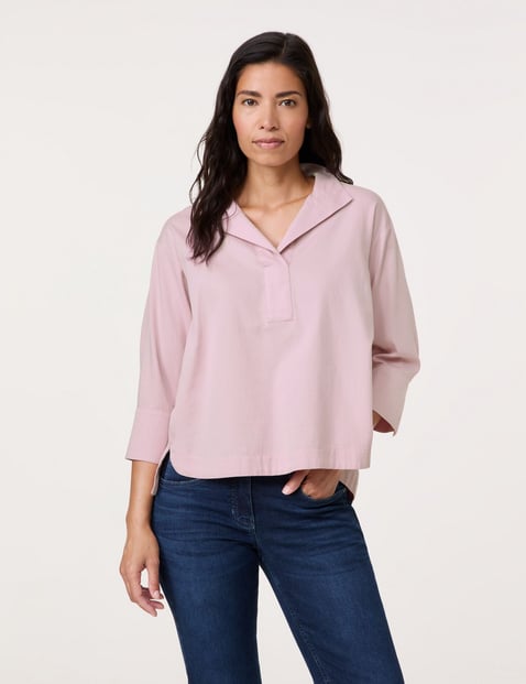 GERRY WEBER Damen 3/4 Arm Bluse aus Baumwolle 68cm Stehkragen Pink von Gerry Weber