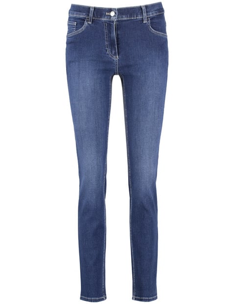 GERRY WEBER Damen 5-Pocket Jeans ALIS꞉SA SLIM STRAIGHT, Blau von Gerry Weber