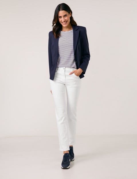 GERRY WEBER Damen 5-Pocket Jeans ALIS꞉SA SLIM STRAIGHT Baumwolle Mittlere Leibhöhe Weiss von Gerry Weber