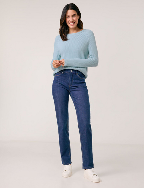 GERRY WEBER Damen 5-Pocket Jeans AN꞉NIK STRAIGHT FIT Hohe Leibhöhe Blau von Gerry Weber