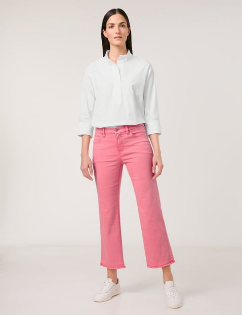 GERRY WEBER Damen 5-Pocket Jeans MAR꞉LIE FLARED FIT mit fransigem Saum Mittlere Leibhöhe Pink von Gerry Weber