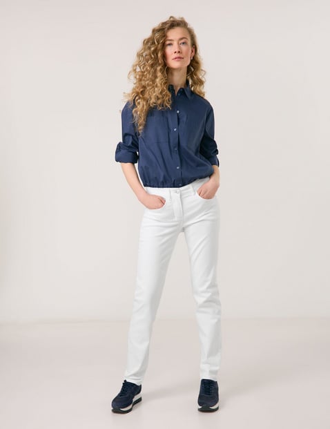 GERRY WEBER Damen 5-Pocket Jeans SOL꞉INE BEST4ME Slim Fit Baumwolle Mittlere Leibhöhe Weiss von Gerry Weber