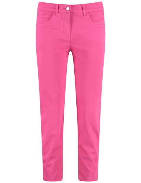 GERRY WEBER Damen 5-Pocket SOL꞉INE BEST4ME in 3/4 Länge Baumwolle Mittlere Leibhöhe Pink von Gerry Weber