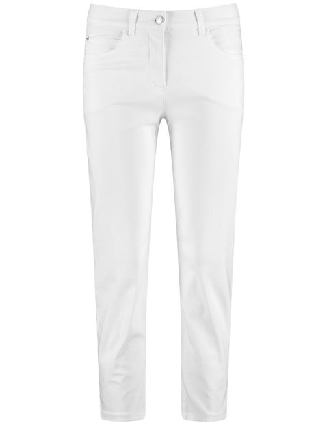 GERRY WEBER Damen 5-Pocket SOL꞉INE BEST4ME in 3/4 Länge Baumwolle Mittlere Leibhöhe Weiss von Gerry Weber