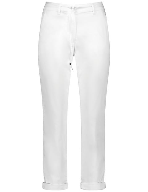 GERRY WEBER Damen 7/8 Hose KES꞉SY CHINO Baumwolle Mittlere Leibhöhe Weiss von Gerry Weber