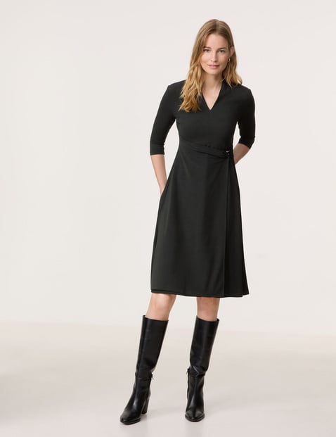 GERRY WEBER Damen A-Linien Kleid in Wickeloptik Schwarz von Gerry Weber