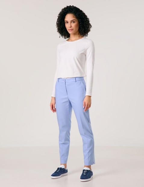 GERRY WEBER Damen Bequeme Chino mit Saumschlitzen Baumwolle Mittlere Leibhöhe Blau von Gerry Weber