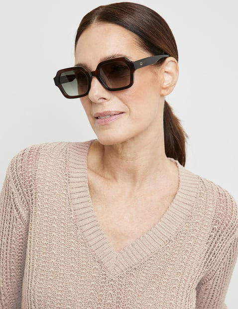 GERRY WEBER Damen Eckige Sonnenbrille Acetat Braun von Gerry Weber