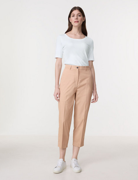 GERRY WEBER Damen Elegante Hose KIR꞉STY CITYSTYLE Baumwolle Mittlere Leibhöhe Beige von Gerry Weber