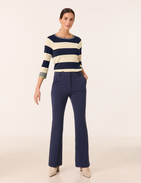 GERRY WEBER Damen Flared Stoffhose Mittlere Leibhöhe Blau GERRY WEBER Damen Flared Stoffhose Mittlere Leibhöhe Blau von Gerry Weber