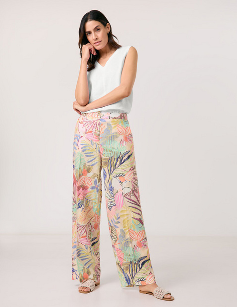 GERRY WEBER Damen Bedruckte Leinenhose 80 cm Mittlere Leibhöhe Mehrfarbig GERRY WEBER Damen Bedruckte Leinenhose 80 cm Mittlere Leibhöhe Mehrfarbig von Gerry Weber