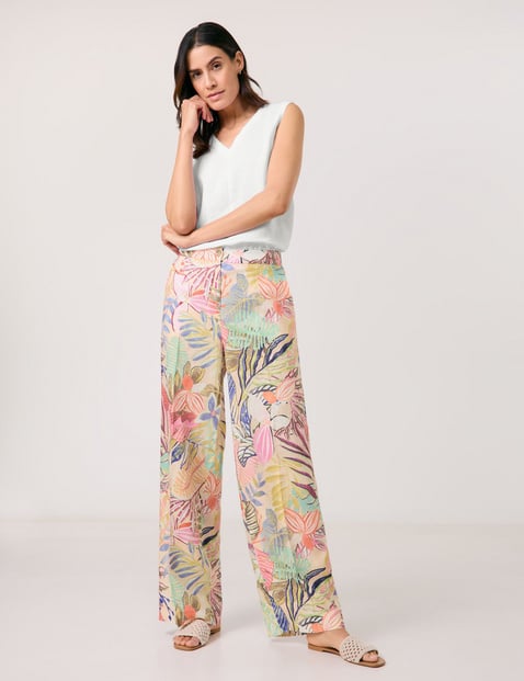 GERRY WEBER Damen Bedruckte Leinenhose 80 cm Mittlere Leibhöhe Mehrfarbig GERRY WEBER Damen Bedruckte Leinenhose 80 cm Mittlere Leibhöhe Mehrfarbig von Gerry Weber