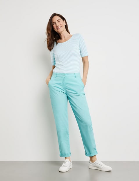 GERRY WEBER Damen KES꞉SY CHINO mit Dehnbund Baumwolle Blau von Gerry Weber