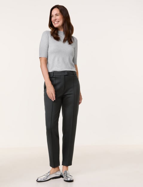 GERRY WEBER Damen Klassische 7/8 Hose mit Längsbiese Viskose Schwarz von Gerry Weber