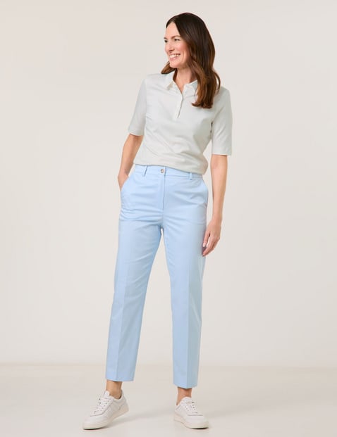 GERRY WEBER Damen Klassische Chino mit Stretchkomfort Baumwolle Mittlere Leibhöhe Blau von Gerry Weber