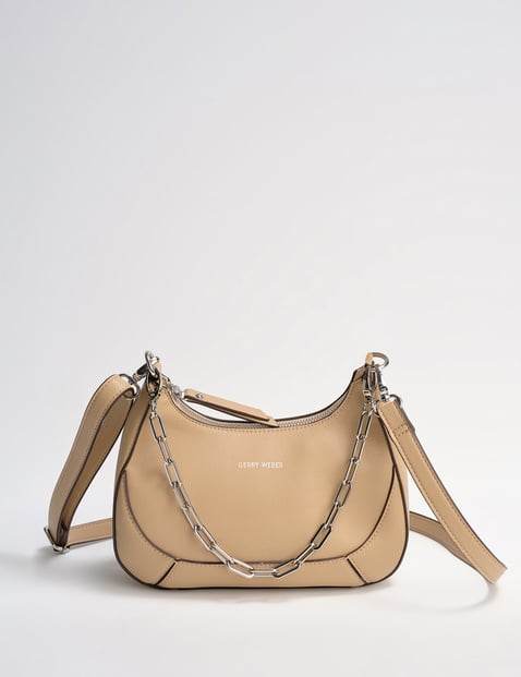 GERRY WEBER Damen Kleine Schultertasche mit Kettendetail Polyurethan Beige von Gerry Weber