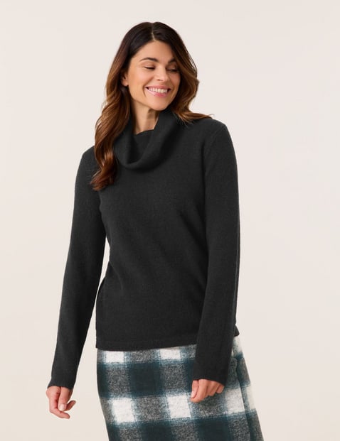 GERRY WEBER Damen Kuscheliger Rollkragenpullover Langarm Polyamid, Schwarz von Gerry Weber