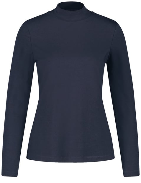 GERRY WEBER Damen Langarmshirt aus Jersey mit Turleneck 64cm Turtleneck Modal Blau von Gerry Weber