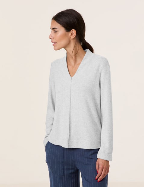 GERRY WEBER Damen Leichter Pullover mit Kelchkragen Langarm Grau von Gerry Weber