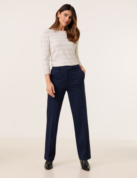 GERRY WEBER Damen Leicht ausgestellte Stoffhose Viskose Mittlere Leibhöhe Blau von Gerry Weber