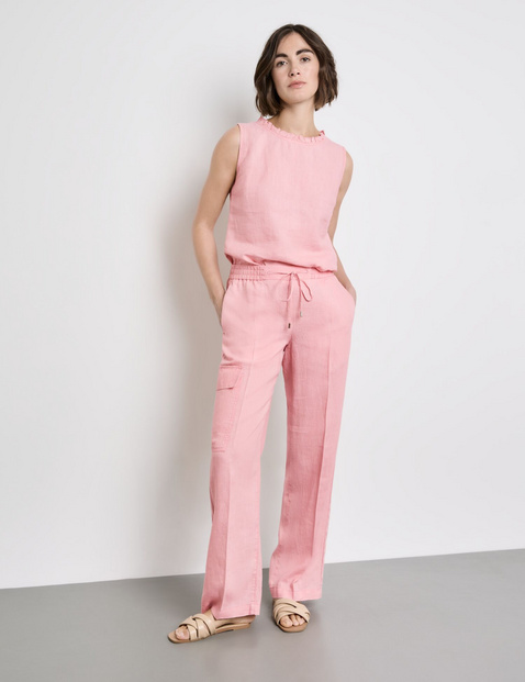 GERRY WEBER Damen Leinenhose MIR꞉JA WIDE LEG Pink von Gerry Weber