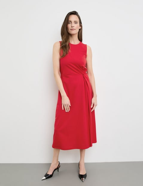 GERRY WEBER Damen Midikleid mit Knotendetail Ärmellos Rundhals Viskose Rot von Gerry Weber