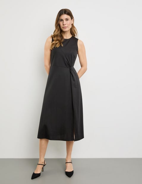 GERRY WEBER Damen Midikleid mit Knotendetail Ärmellos Rundhals Viskose Schwarz von Gerry Weber