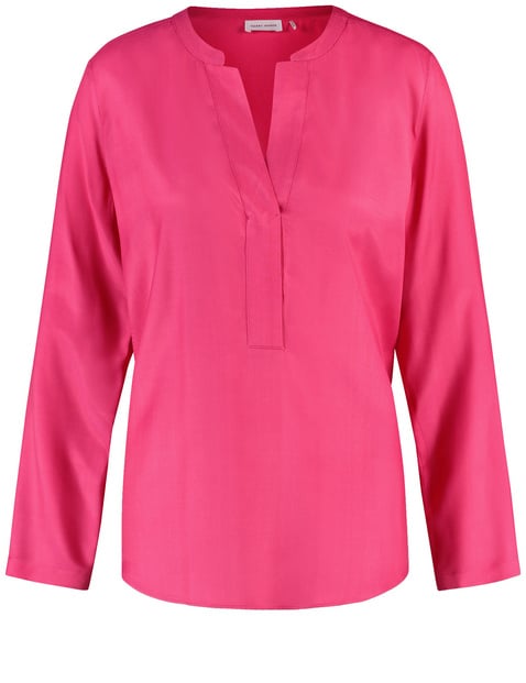 GERRY WEBER Damen Nachhaltige Bluse mit Tunika-Ausschnitt 66cm Langarm Viskose, Pink von Gerry Weber