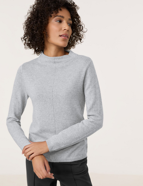 GERRY WEBER Damen Pullover mit Kaschmiranteil Langarm Turtleneck Wolle Grau von Gerry Weber