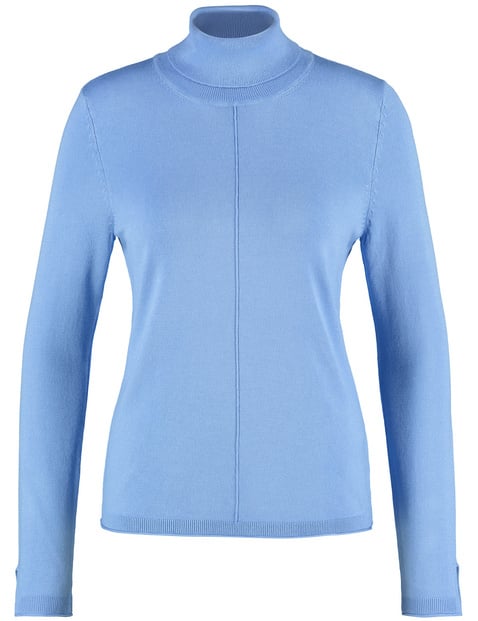 GERRY WEBER Damen Rollkragenpullover mit Armschlitzen Langarm Blau von Gerry Weber