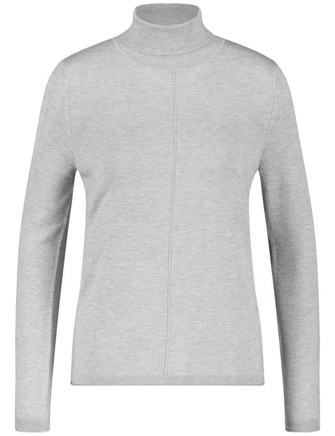 GERRY WEBER Damen Rollkragenpullover mit Armschlitzen Langarm Viskose Grau von Gerry Weber