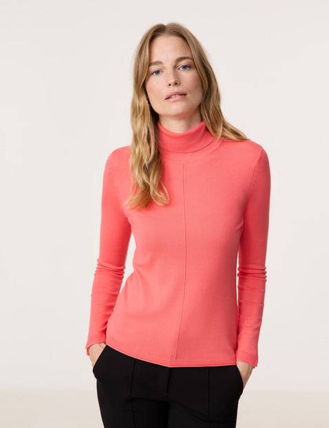 GERRY WEBER Damen Rollkragenpullover mit Armschlitzen Langarm Viskose Rot von Gerry Weber