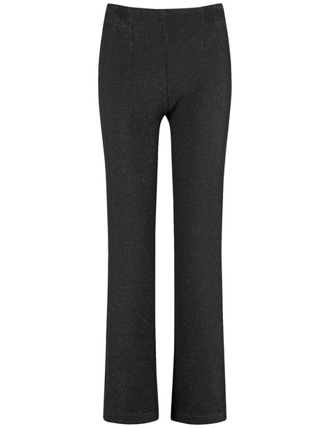 GERRY WEBER Damen Schimmernde Stretchhose MAR꞉LIE FLARED FIT Schwarz von Gerry Weber