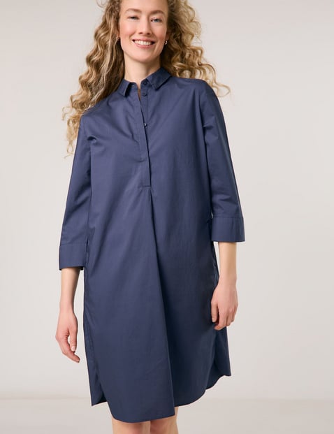 GERRY WEBER Damen Schlichtes Blusenkleid aus reiner Baumwolle Blau von Gerry Weber