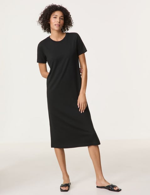 GERRY WEBER Damen Shirtkleid aus Heavy-Jersey Kurzarm Rundhals Viskose Schwarz von Gerry Weber