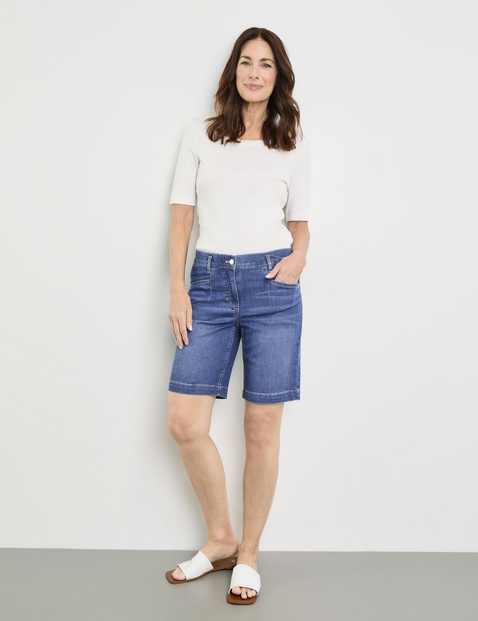 GERRY WEBER Damen Shorts KIA꞉RA RELAXED FIT Baumwolle Blau von Gerry Weber