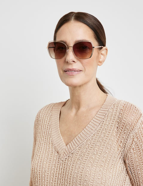 GERRY WEBER Damen Sonnenbrille im Retrolook Metall Gold von Gerry Weber