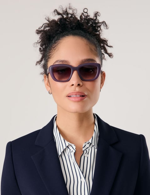 GERRY WEBER Damen Sonnenbrille mit klobigem Gestell Acetat, Grau von Gerry Weber