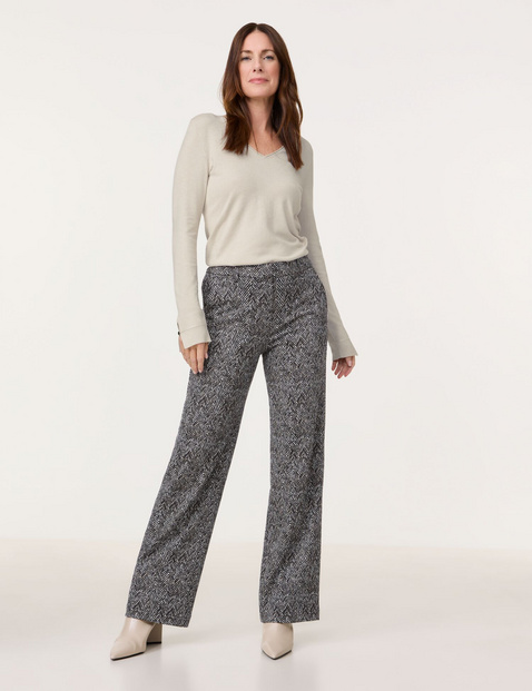 GERRY WEBER Damen Stoffhose MIR꞉JA WIDE LEG Viskose Hohe Leibhöhe Schwarz GERRY WEBER Damen Stoffhose MIR꞉JA WIDE LEG Viskose Hohe Leibhöhe Schwarz von Gerry Weber