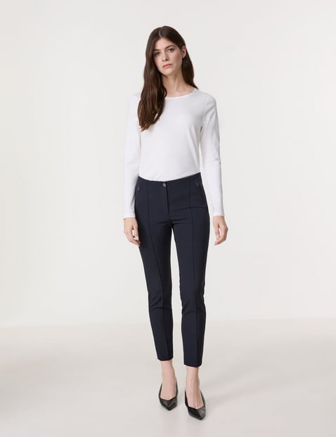 GERRY WEBER Damen Stretchhose SAN꞉YA SKINNY FIT Mittlere Leibhöhe Blau von Gerry Weber