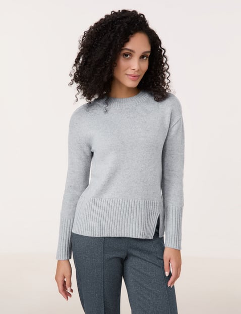 GERRY WEBER Damen Strickpullover mit Turtleneck Langarm Polyamid Grau von Gerry Weber