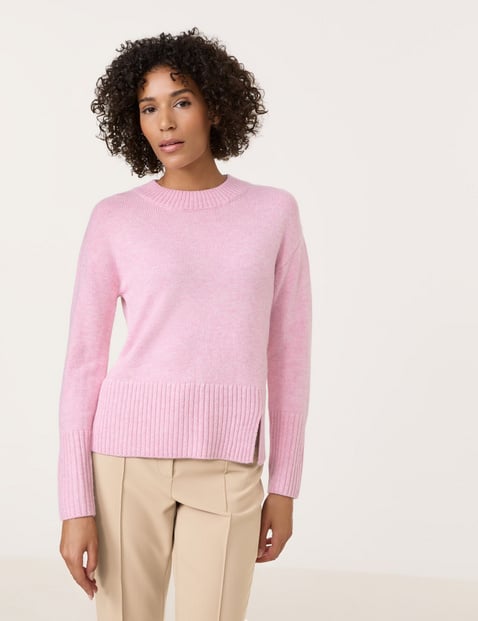 GERRY WEBER Damen Strickpullover mit Turtleneck Langarm Polyamid Pink von Gerry Weber