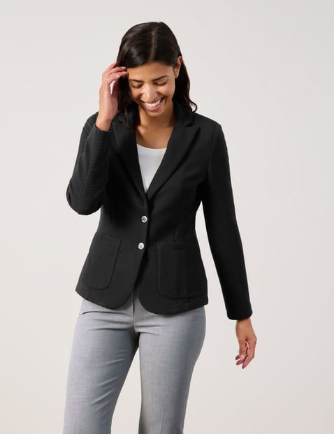 GERRY WEBER Damen Taillierter Blazer 62cm Langarm Revers Schwarz von Gerry Weber