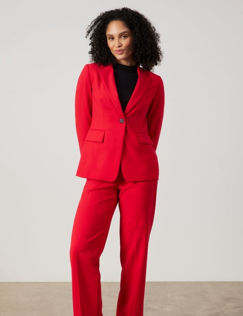 GERRY WEBER Damen Taillierter Blazer mit Stretchkomfort 66cm Langarm Revers Rot von Gerry Weber