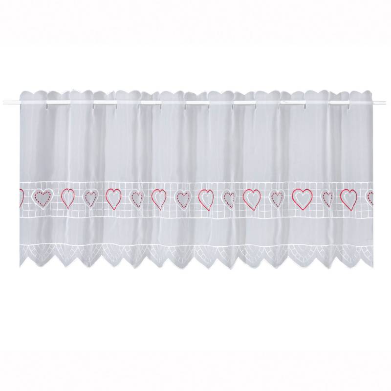 Gerster Scheibengardine »Love«, (1 St.), HxB: 45x150, mit feinem Stickdesign von Gerster