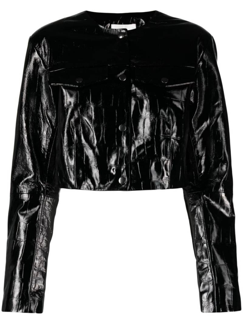 Gestuz AnafeeGz cropped leather jacket - Black von Gestuz