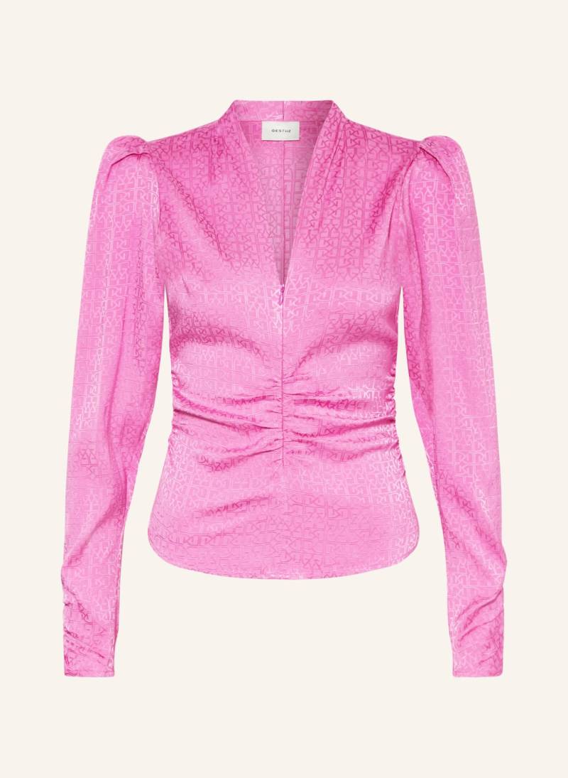 Gestuz Blusenshirt Brinagz Aus Satin pink von Gestuz