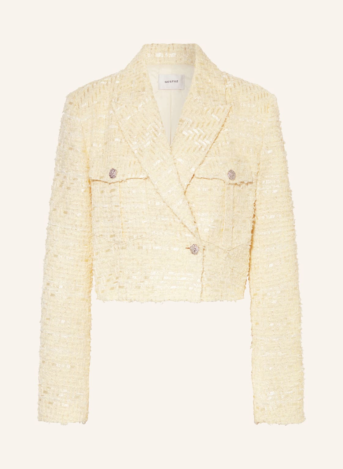 Gestuz Bouclé-Jacke Fringagz gelb Gestuz Bouclé-Jacke Fringagz gelb von Gestuz