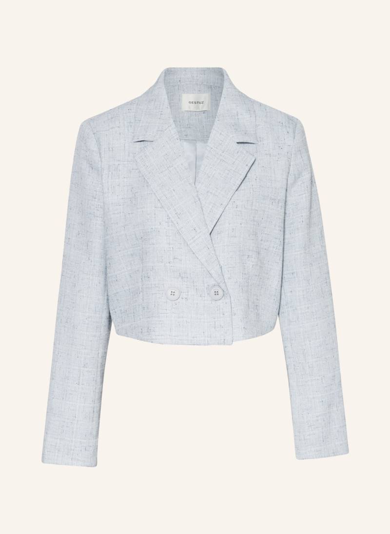 Gestuz Cropped-Blazer Gisellygz Aus Tweed blau von Gestuz